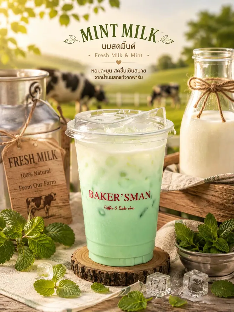 นมสดมิ้นต์ Mint Fresh Milk